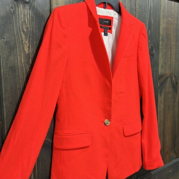 J. Crew Regent Blazer Orange Red 4 Wool Contemporary Office Professional - Picture 7 of 15